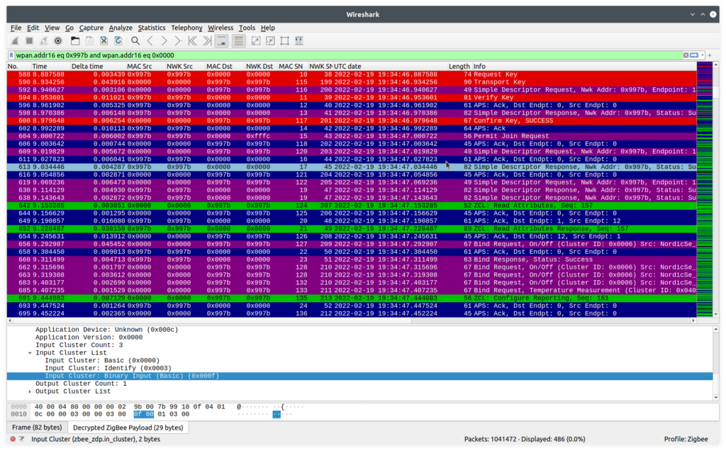 wireshark decrypted zigbee